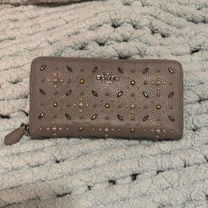 Coach Gray Studded Women's Wallet